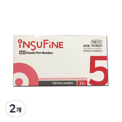 인슈파인 인슐린 펜니들 5mm 100p, 2개-추천-상품