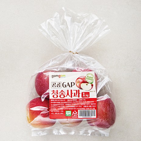 곰곰 GAP 청송사과, 1kg, 1봉-추천-상품