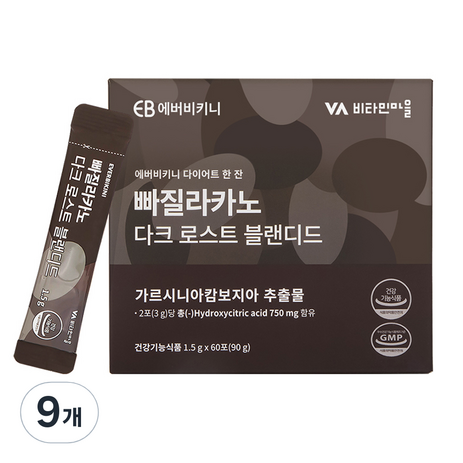 에버비키니 빠질라카노 다크로스트 블랜디드 가르시니아 60p, 90g, 9개-추천-상품