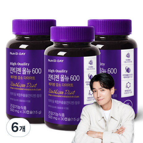 뉴트리디데이 잔티젠 올뉴 600 체지방 감소 다이어트 15g, 30정, 6개-추천-상품