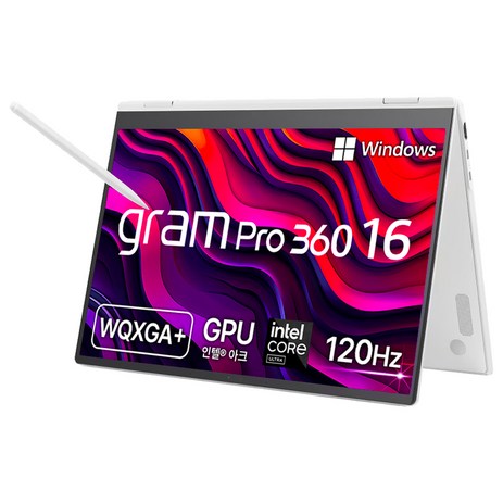 LG전자 그램 Pro 360 16 코어 울트라5 인텔 Arc, 에센스 화이트, 1280GB, 16GB, WIN11 Home, 16T90SP-KA5CK-추천-상품