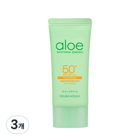 홀리카홀리카 알로에 워터프루프 선크림 SPF 50+ PA++++, 70ml, 3개-추천-상품