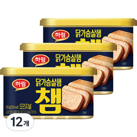 하림 닭가슴살 햄 챔 오리지널, 200g, 12개-추천-상품