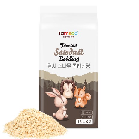 탐사 압축 톱밥 베딩 사과향, 15L, 2개-추천-상품