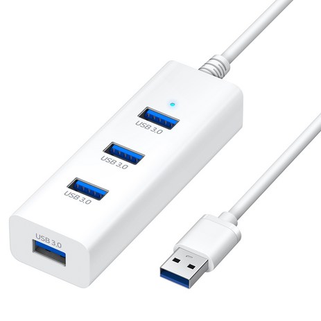 홈플래닛 4포트 USB3.0 허브 HUB4A, 화이트-추천-상품