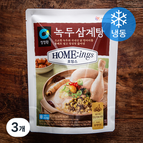 청정원 호밍스 녹두 삼계탕 (냉동), 900g, 3개-추천-상품