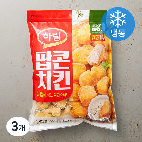 하림 팝콘치킨 (냉동), 1200g, 3개-추천-상품