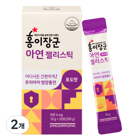 홍이장군 정관장 아연 젤리스틱 20p, 200g, 2개-추천-상품