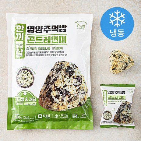 한끼통살 영양주먹밥 곤드레현미 5개입 (냉동), 500g, 1개-추천-상품