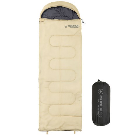 몽크로스 바젤 머미형 컴팩트 캠핑 침낭 + 압축가방, 옐로우, 1세트-추천-상품