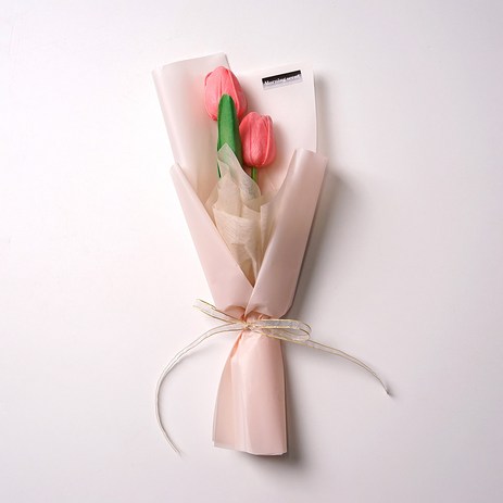 아침향기 2송이 튤립 꽃다발, 핑크, 1개-추천-상품