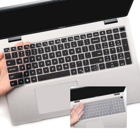Dell Precision 7000 7550 7560 7750 7680 7760 7780 15.6 17.3인치 노트북용 키보드 커버 스킨 2개 노트북 보호 스킨-블랙+투명, Black+Clear-추천-상품