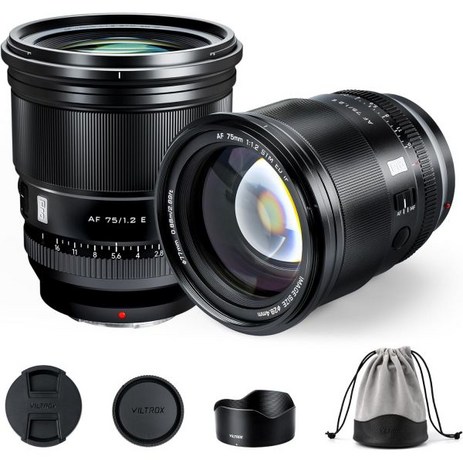 VILTROX 27mm f12 E Lens for Sony Mount AF PRO Auto Focus Prime Mirrorless a7R a7IV a7RIII a7RIV a7, 75mm F1.2 (APS-C)-추천-상품