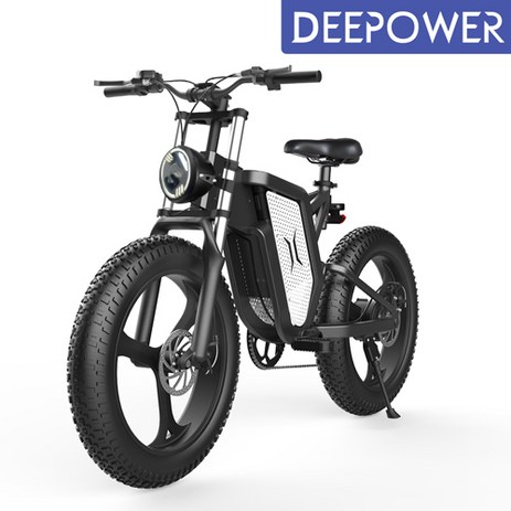 DEEPOWER 최신형 2000W 48V 25Ah 전기자전거 MTB 산악 자전거 20인치 팻바이크 7단 변속, 25Ah 2000W, 1개-추천-상품