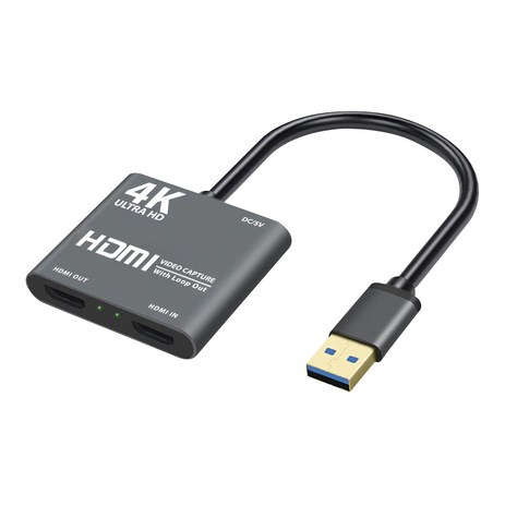 4K HDMI캡쳐보드 to USB3.0 동영상 닌텐도스위치 비디오 녹화 캡처카드 외장형, 본상품선택-추천-상품