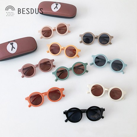 베스더스 유아동 아기 선글라스 베베 썬글라스 뿔테 안경 UV 봄 여름 자외선 차단 패션템 케이스 포함-추천-상품
