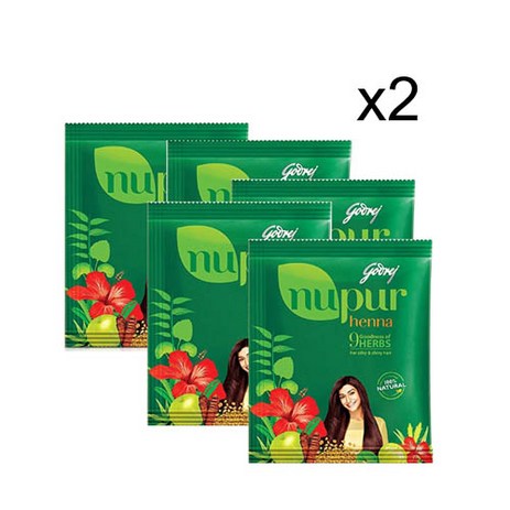 NUPUR 인도 누푸르 순수 머리 염색 허브 헤나 가루 (400gx5봉) 2팩 (400gx10봉), 10개-추천-상품