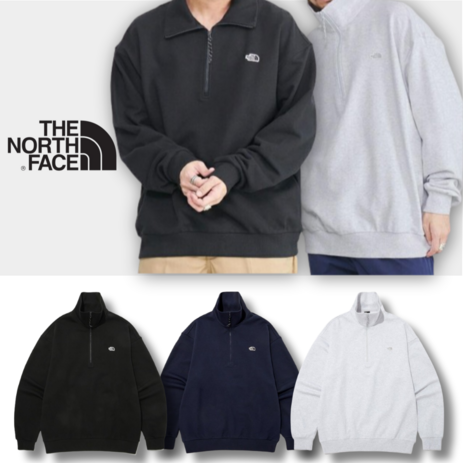 노스페이스 맨투맨 남녀공용 하프 집업 스웨트 셔츠 커플 티셔츠-추천-상품