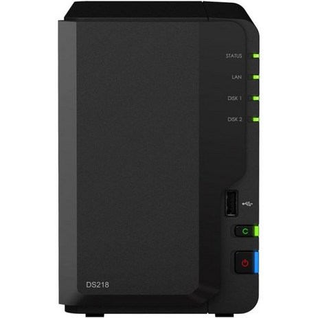 Synology 디스크스테이션 DS218 NAS 서버(RTD1296 1.4 포함)GHz CPU 2GB 메모리 24TB HDD 스토리지 1GbE LAN 포트 1개 DSM, 7) 36TB (2 x 18TB)-추천-상품