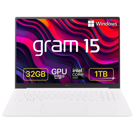 LG전자 2024 그램 15 코어Ultra5 에센스 화이트 512GB 32GB WIN11 Home 15Z90S-GA59K, WINDOWS 11, 에센스화이트-추천-상품