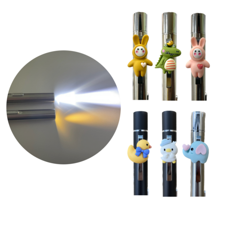 큐티 귀여운 캐릭터 펜라이트 팬라이트 USB충전식 주광색 전구색 2종 라이트, 실버, 코끼리, 1개-추천-상품