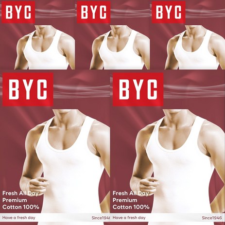 BYC 남성용 프레쉬코튼 조끼런닝 5매-추천-상품