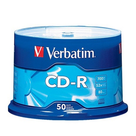 버바팀 Verbatim CD-R / DVD-R / RW / DL / 700MB 4.7GB 8.5GB 25GB 50GB 블루레이, CD-R 700mb 50p CAKE 52X, 1개-추천-상품