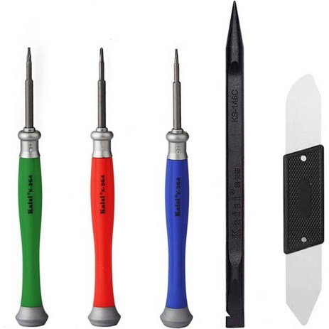 Kaisi 5pcs 맥북 수리 도구 키트 Precision P5 Pentalobe 스크루드라이버 T5 Torx 및 PH000 Phillips 초박형 스틸 Nylon Spudge-추천-상품