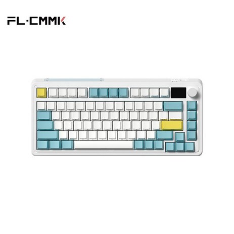 FL ESPORTS 기계식 키보드 핫 스왑 RGB 2.4G 무선 블루투스 유선 PBT 키캡 CMK75 82 키 W TFT 디스플레이 화면, [03] BOX Marshmallow, [05] Sea Salt Lemon, Sea Salt Lemon, 없음-추천-상품