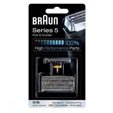 브라운 6389811309 Braun 8000 시리즈 5 Contourpro 360° Complete 51S Shaver Foil/Cutter Pack S18 by Braun, 1개-추천-상품