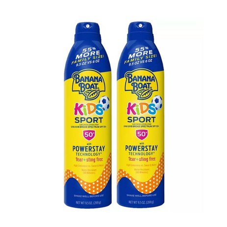 [미국직구] 바나나보트 키즈 스포츠 썬스프레이 어린이 자외선 차단 스프레이 269g 1+1, 2개-추천-상품