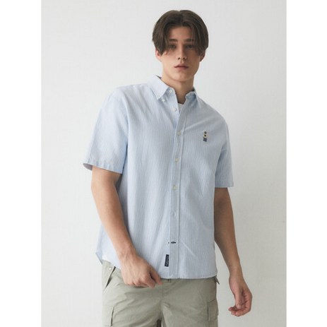 후아유 공용 스티브 옥스포드 반팔 셔츠 Steve Oxford Short Sleeve Shirts WHYWE2511U-추천-상품