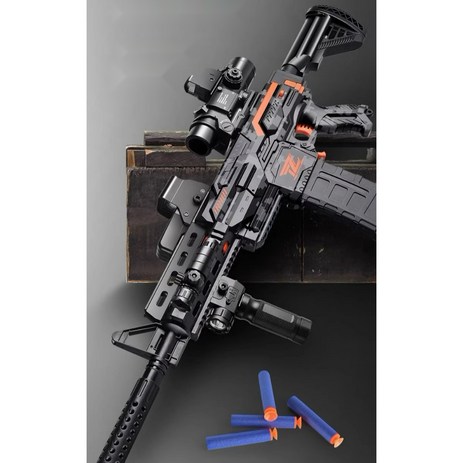 자동 전동 너프건 M416 AK47 충전식 장난감 총 배터리 조립 세트 서바이벌 어린이 선물 따발 대형 전기 소총, 공식 표준, M416 일반-추천-상품