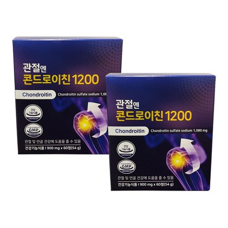 지성 관절엔 콘드로이친1200 소연골 주영엔에스 관절무릎 어골칼슘 900mg 60정 X 2박스, 2개-추천-상품