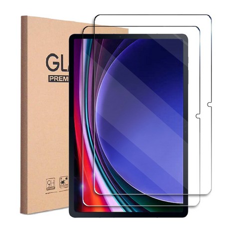 1+1 갤럭시탭S9 강화유리 액정보호필름2장 SM-X710 X710N X716 X716N 삼성 갤탭 아이 친구, 2개-추천-상품