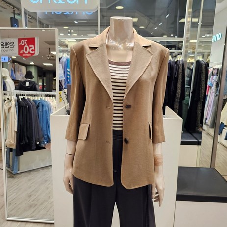 온앤온 7부소매 린넨 투버튼 자켓 NJW4MJ407-추천-상품