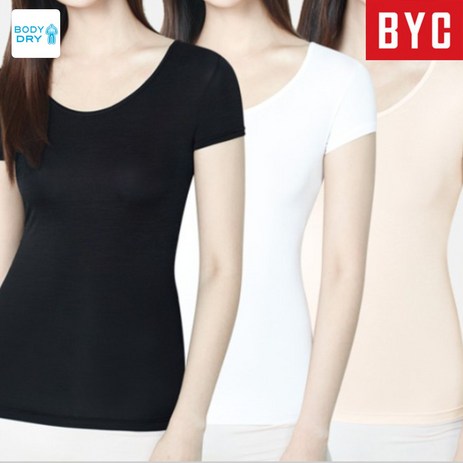 BYC-보디드라이-인견반팔러닝-냉감-U넥-여반팔-추천-상품