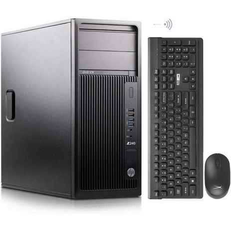 HP 타워 컴퓨터 PC 워크스테이션 Z240 i7 데스크톱 32GB 램 1TB SSD 2TB HDD AX210 내장 WiFi 6E Windows 10 HDMI DVI DP DV, 단일, 단일-추천-상품