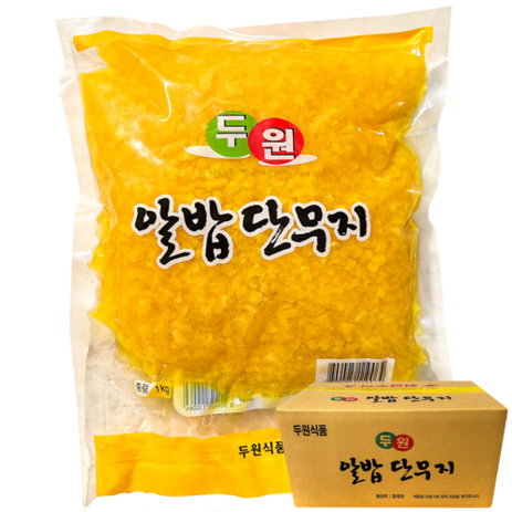 두원 알밥 단무지 치자 업소용 미니 단무지 다진 단무지 1kg, 1개-추천-상품