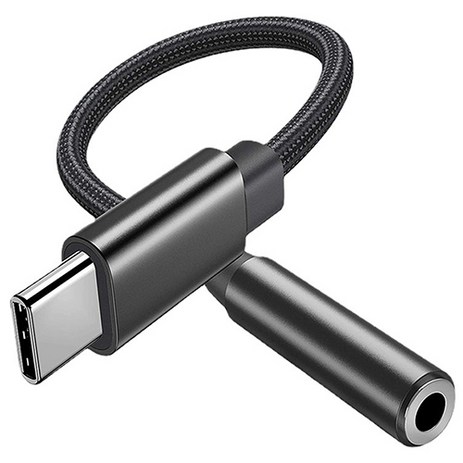 코네임 USB C타입 이어폰 마이크 3극 출력 4극 입력 출력 호환 연결 젠더 블랙 3.5mm, 2W093-추천-상품