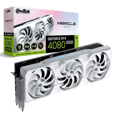 이엠텍 지포스 RTX 4080 SUPER MIRACLE WHITE D6X 16GB, 정품 그래픽카드-추천-상품