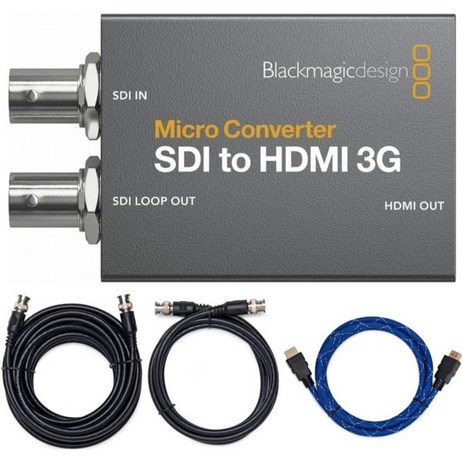 블랙매직 디자인 마이크로 컨버터 SDIHDMI 3G전원 공급 포함 Koah 25피트 및 6피트 SDI 케이블 Knox Gear 4K HDMI 번들4개-추천-상품