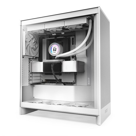 NZXT H7 Flow V2 컴퓨터 PC 케이스 (매트 화이트)-추천-상품