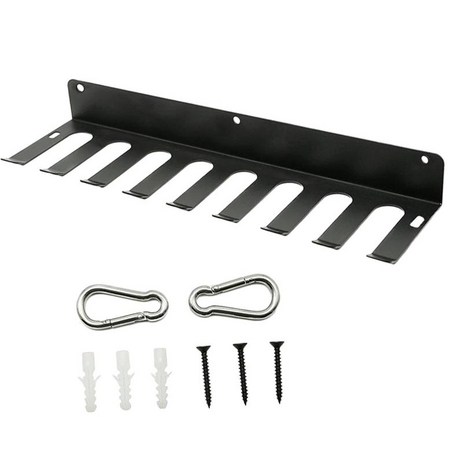 야구 배트 랙 벽 마운트 나사 포함 스냅 후크 2개 걸이용 정리함, 검은색, 16.5인치x5인치x2인치, 강철-추천-상품
