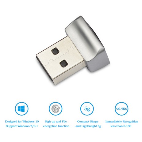 Windows 10 용 USB 지문 키 리더 Hello Security 생체 스캐너 센서 동글 모듈 암호 없이 로그인-추천-상품