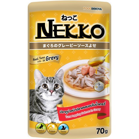 네코 NEKKO 그레이비 참치 토핑 연어 70g 12ea(소), 그레이비 참치 연어, 12개-추천-상품