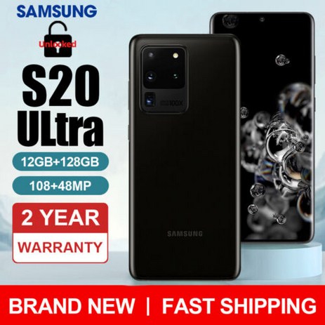 NEW Samsung Galaxy S20 Ultra 5G 128/512GB 6.9 UNLOCKED Fast Delivery 877217, Cosmic Black 877217, 128GB_Unlocked, 128GB-추천-상품