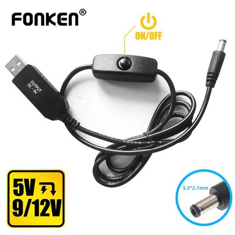 kvm케이블dvi USB 컨버터 케이블 파워뱅크 와이파이 어댑터 DC 5V 9V 라우터, 2.5V to 12V-추천-상품