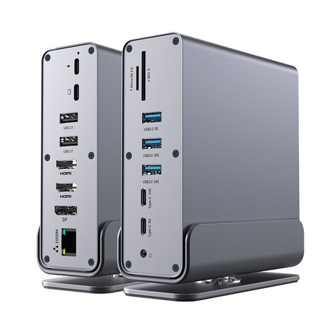15 in 1 USB C타입 멀티포트 허브 독 썬더볼트 확장 4K HDMI 도킹 스테이션, 15개의 포트, 1개-추천-상품