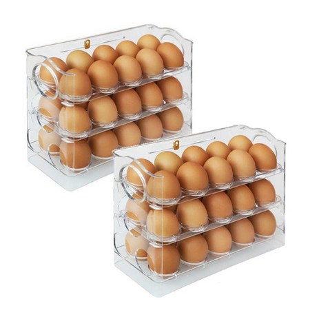 매이템-계란트레이-1+1-냉장고-계란보관함-달걀케이스-3단-계란보관-계란정리함-에그트레이-에그보관함-트레이-투명색-2개-1개입-추천-상품